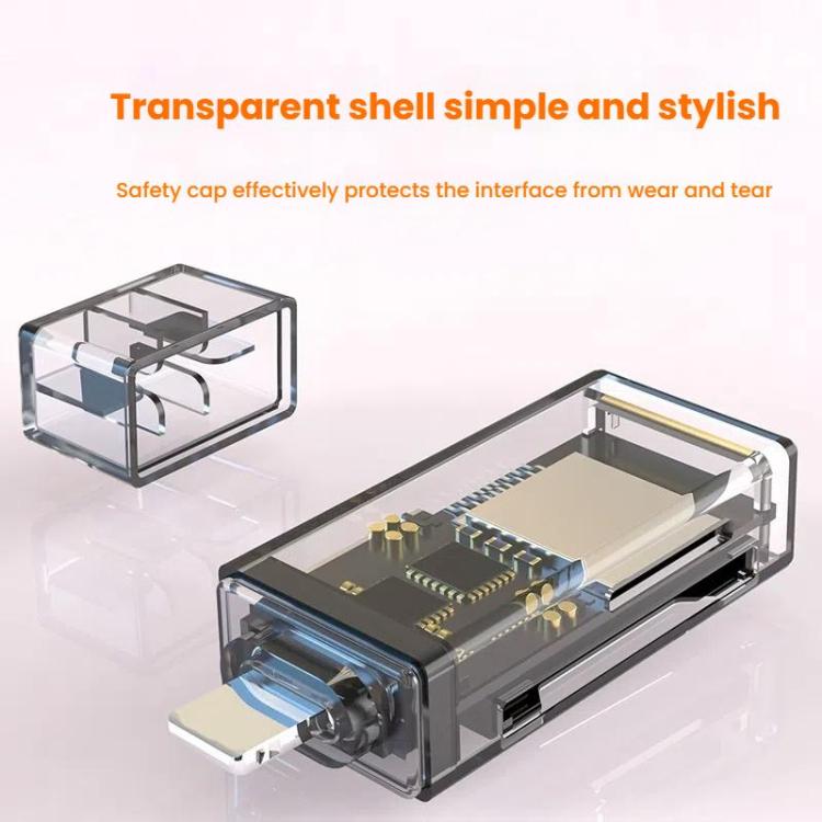 Transparent Card Reader for PC/Laptop/Smartphone, USB-C/Type-C To SD/TF, 8 Pin To SD/TF����������...