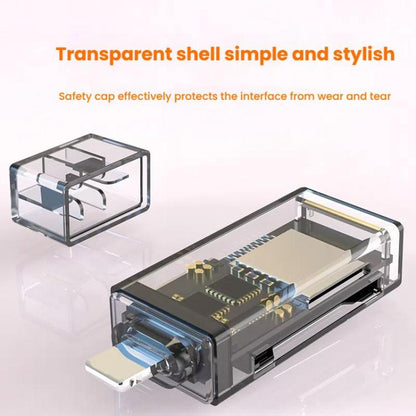 Transparent Card Reader for PC/Laptop/Smartphone, USB-C/Type-C To SD/TF, 8 Pin To SD/TF����������...