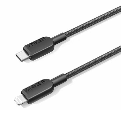 ANKER MFi Type-C To 8 Pin Fast Charging Braided Cable, 0.9m White, 0.9m Black, 1.8m White��������...