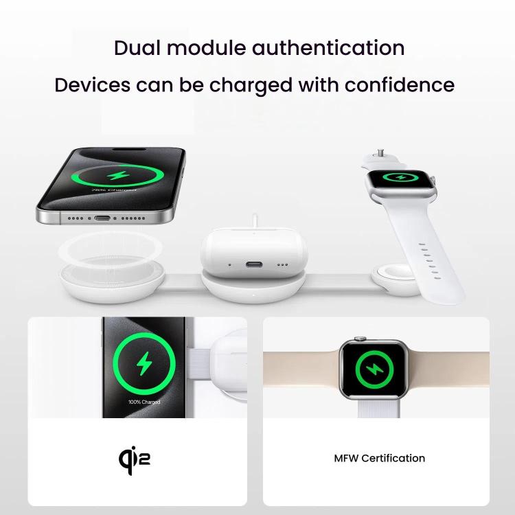 ANKER B25M8 3 In 1 15W Magnetic Wireless Charger For  iPhone, iWatch, AirPods