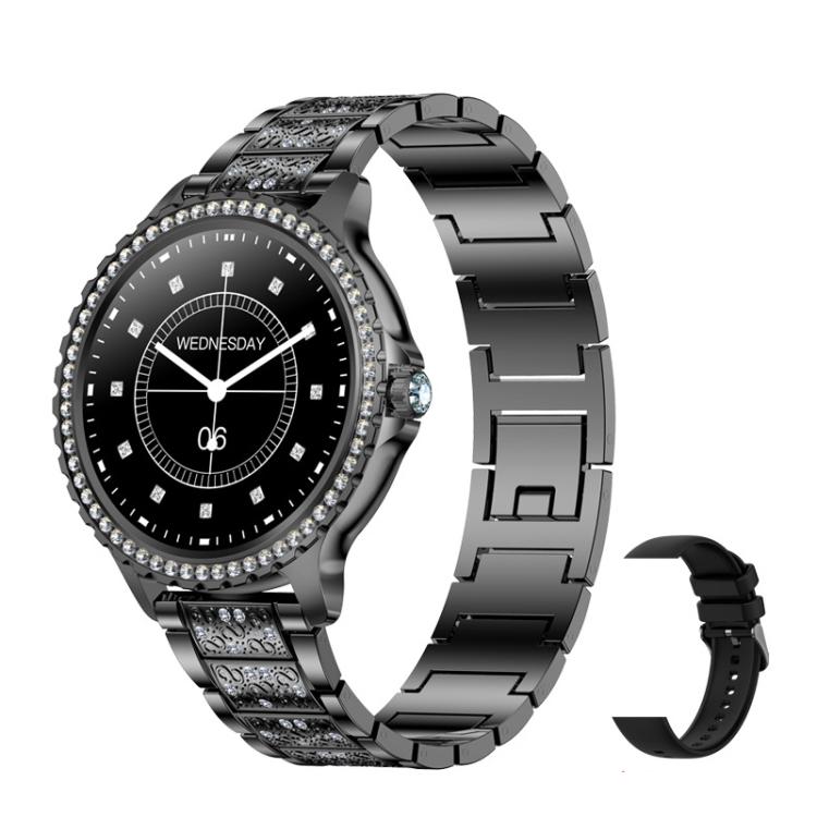 Bluetooth Calling AI Voice Assistant Life Waterproof Sports Smartwatch, Black Silicone Strap�����...