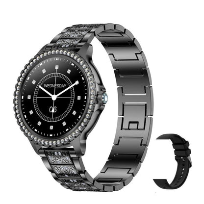 Bluetooth Calling AI Voice Assistant Life Waterproof Sports Smartwatch, Black Silicone Strap�����...