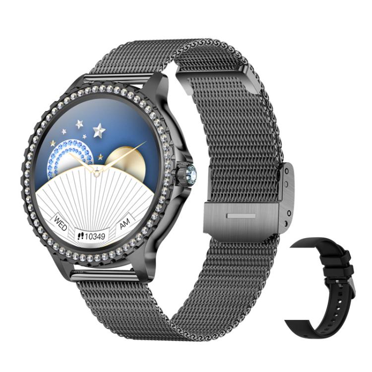 Bluetooth Calling AI Voice Assistant Life Waterproof Sports Smartwatch, Black Silicone Strap�����...