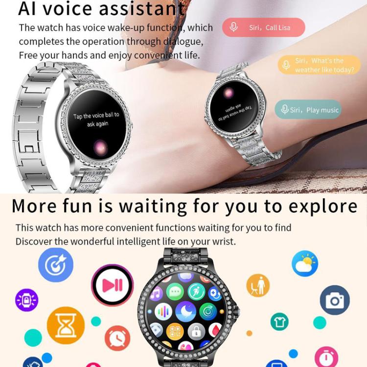 Bluetooth Calling AI Voice Assistant Life Waterproof Sports Smartwatch, Black Silicone Strap�����...