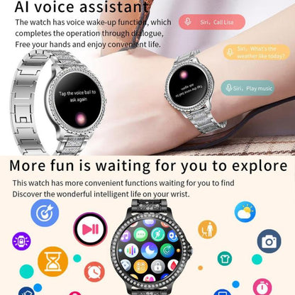 Bluetooth Calling AI Voice Assistant Life Waterproof Sports Smartwatch, Black Silicone Strap�����...