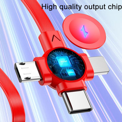 120cm Portable 3 In 1 Fast Charging Cable With Mobile Phone Holder Light Retractable Data Cable