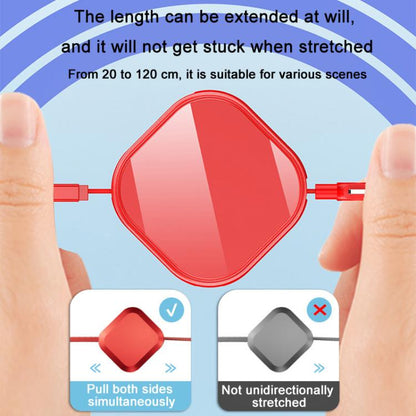 120cm Portable 3 In 1 Fast Charging Cable With Mobile Phone Holder Light Retractable Data Cable