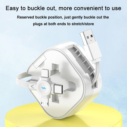 120cm Portable 3 In 1 Fast Charging Cable With Mobile Phone Holder Light Retractable Data Cable