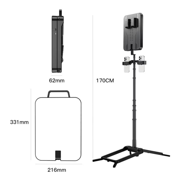 1.7m 14-Inch Suitcase Integrated Design Fill Light Foldable 3500-6000K Full-Screen Live Photograp...