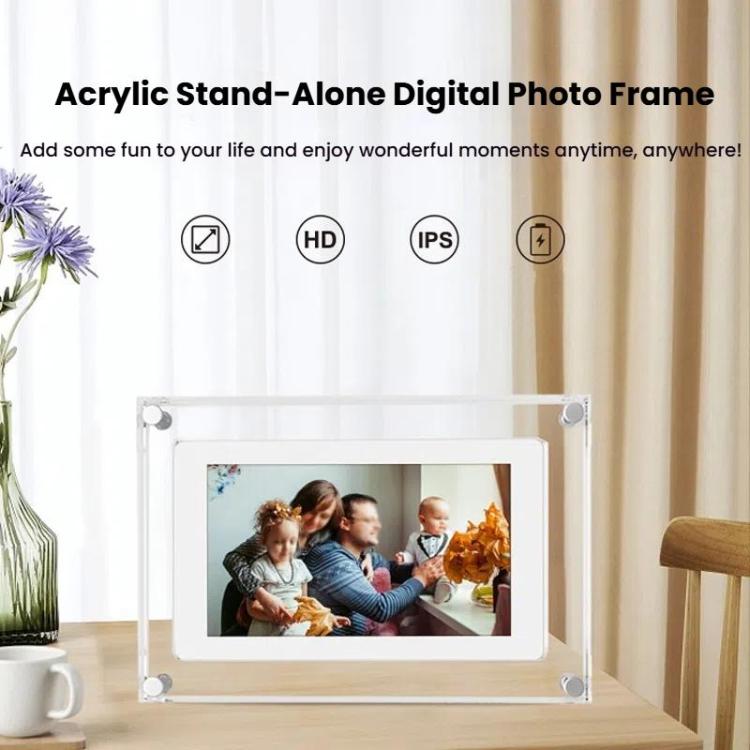 10.1 inch Transparent Acrylic Digital Photo Frame Video Picture Music Player Electronic Album Gif...