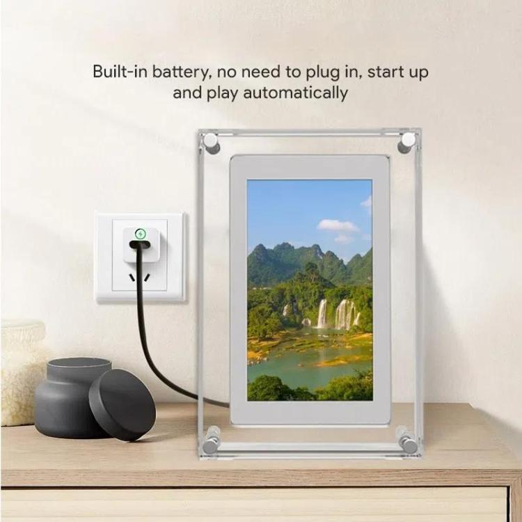 10.1 inch Transparent Acrylic Digital Photo Frame Video Picture Music Player Electronic Album Gif...