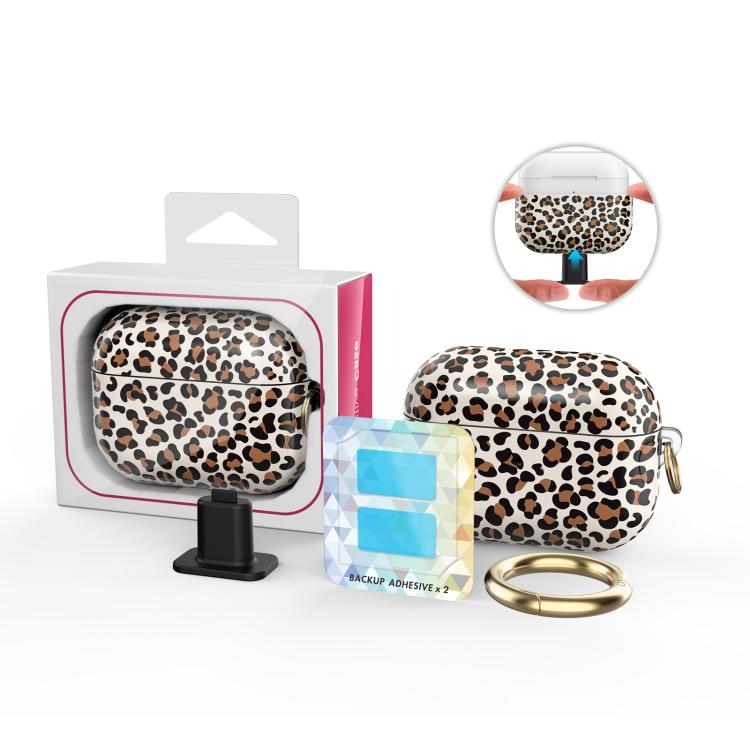 For AirPods Pro 2 / Pro AhaStyle TPU Leopard Print Protective Case