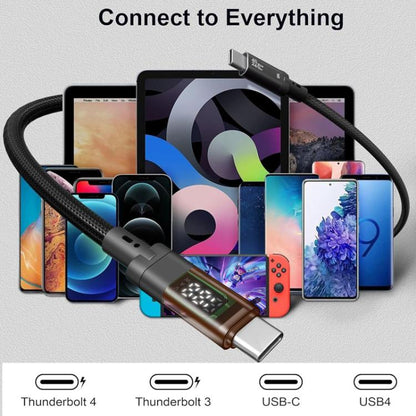 QGeeM USB4 Type-C PD 240W Fast Charging Cable With Digital Display, 40Gbps Data Transfer, 8K 60Hz...