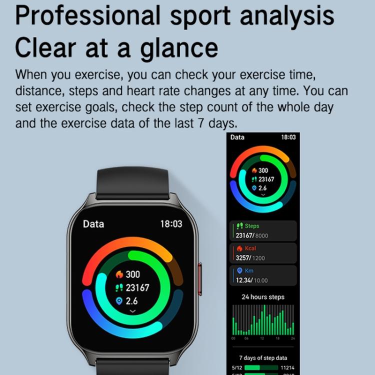 Blood Oxygen / Sleep / Heart Rate Health Monitoring Smart Watch Square Sports Double Strap Watch�...