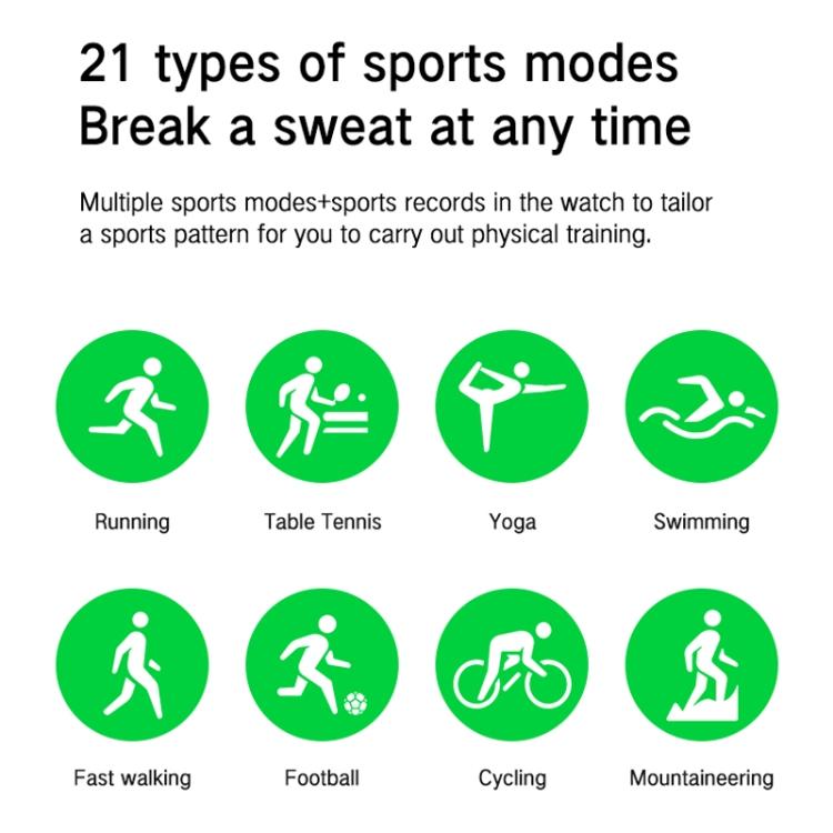 Blood Oxygen / Sleep / Heart Rate Health Monitoring Smart Watch Square Sports Double Strap Watch�...