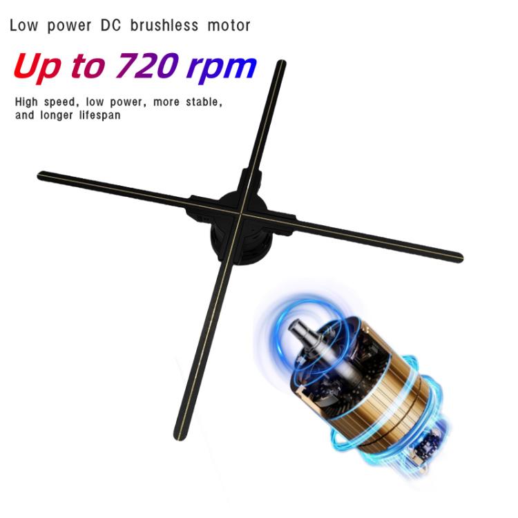 60cm 3D Holographic Fan with 1600x720 Resolution & 720 LEDs  WiFi/APP DIY Content Control, US Plu...