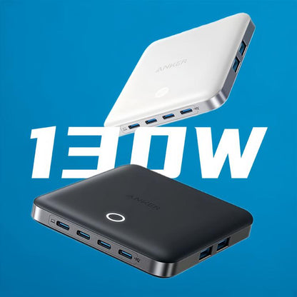 ANKER A2155  4 Type-C+2 USB Ports GaN Desktop Charging Dock 130W High-Power 6 In 1 Charger, US Plug