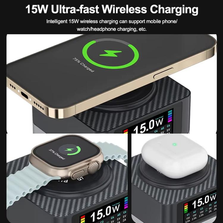 RELIFE Q7 Smart 6-Port 15W Wireless Charger Compatible With Multiple Charging Protocols, US Plug�...