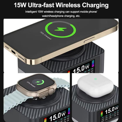 RELIFE Q7 Smart 6-Port 15W Wireless Charger Compatible With Multiple Charging Protocols, US Plug�...