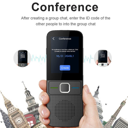 T10 Portable WIFI Smart Voice Translator Smart Business Travel Real Time AI Translator Translatio...