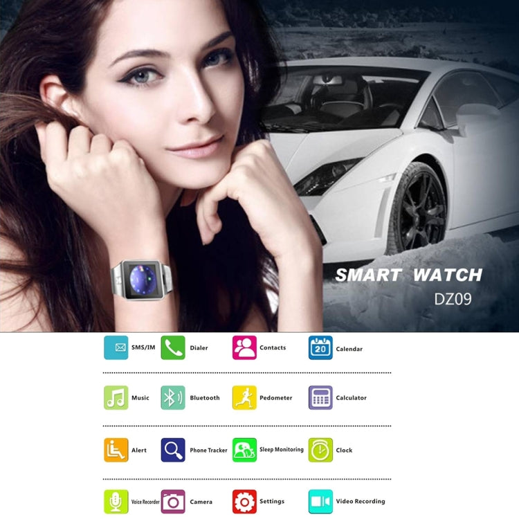 DZ09 1.56 inch Screen Bluetooth 3.0 Smart Watch Phone