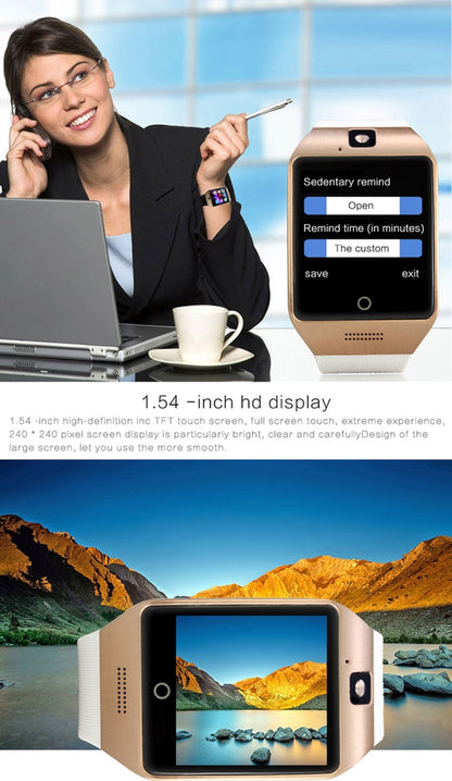 Q18S 1.54 inch IPS Screen MTK6260A Bluetooth 3.0 Smart Watch Phone, Pedometer / Sedentary Reminde...